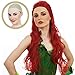 ALLAURA Poison Ivy Wig 30” Long Red Wavy Wig – Heat Resistant One Size Fits All Non-itch, Reusable Ideal for Hippie Cosplay Anime