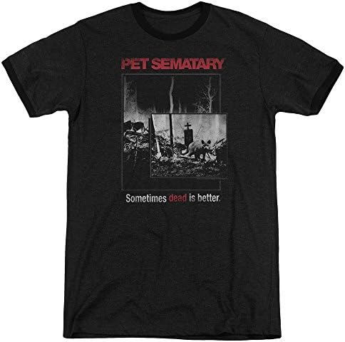 Pet Sematary Cat Poster Mens Adult Heather Ringer Shirt Black Sm
