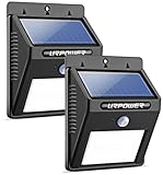 URPOWER Solar Lights 8 LED Wireless Waterproof Motion Sensor Outdoor Light for Patio, Deck, Yard, Garden with Motion Activated Auto On/Off (2-Pack)