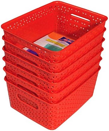 fair food™ Storage Basket for Multi Purpose USE - Set of 6 (RED)