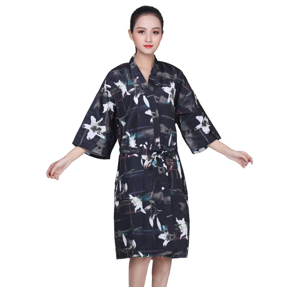 KIPETTO Salon Client Gown Robe Kimono Style Hair Salon Smock Hairdressing Clothes for Salon and Home