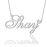 AOLO Shay Heart Name Necklace Silver Stainless