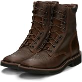 Justin Pulley 8" Work Boots for Men - Square Toe