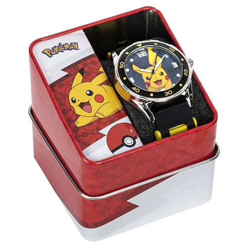 Accutime Kids Pokemon Pikachu Analog Quartz Watch for Boys, Girls, and Adults All Ages