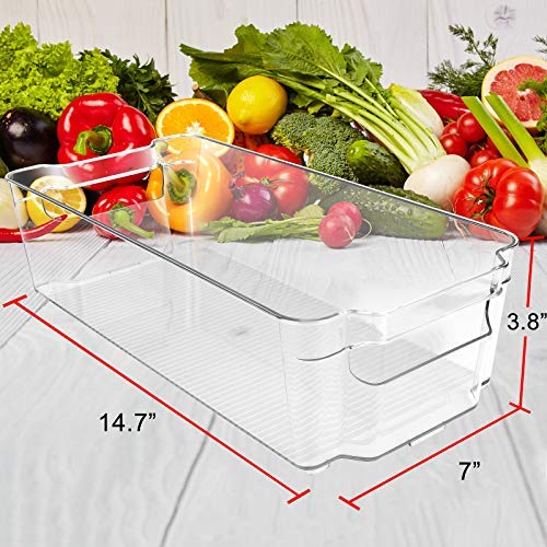 Greenco Clear Bins Stackable Storage Organizer Containers with Handles