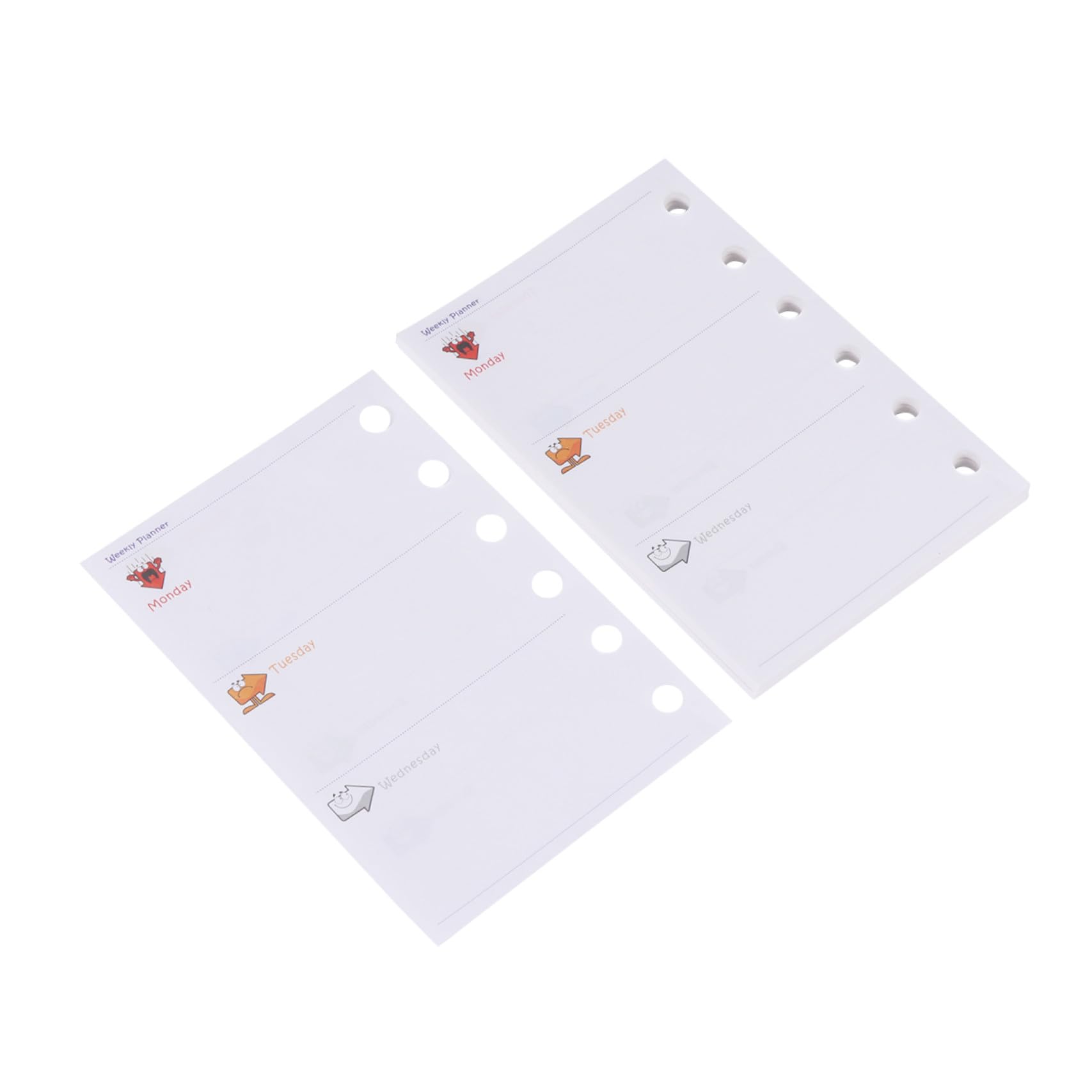 NUOBESTY 3pcs Binder Refill Paper 6-Ring Holes A7 Loose-Leaf Colorful Notebook Inserts Pages for Notebooks