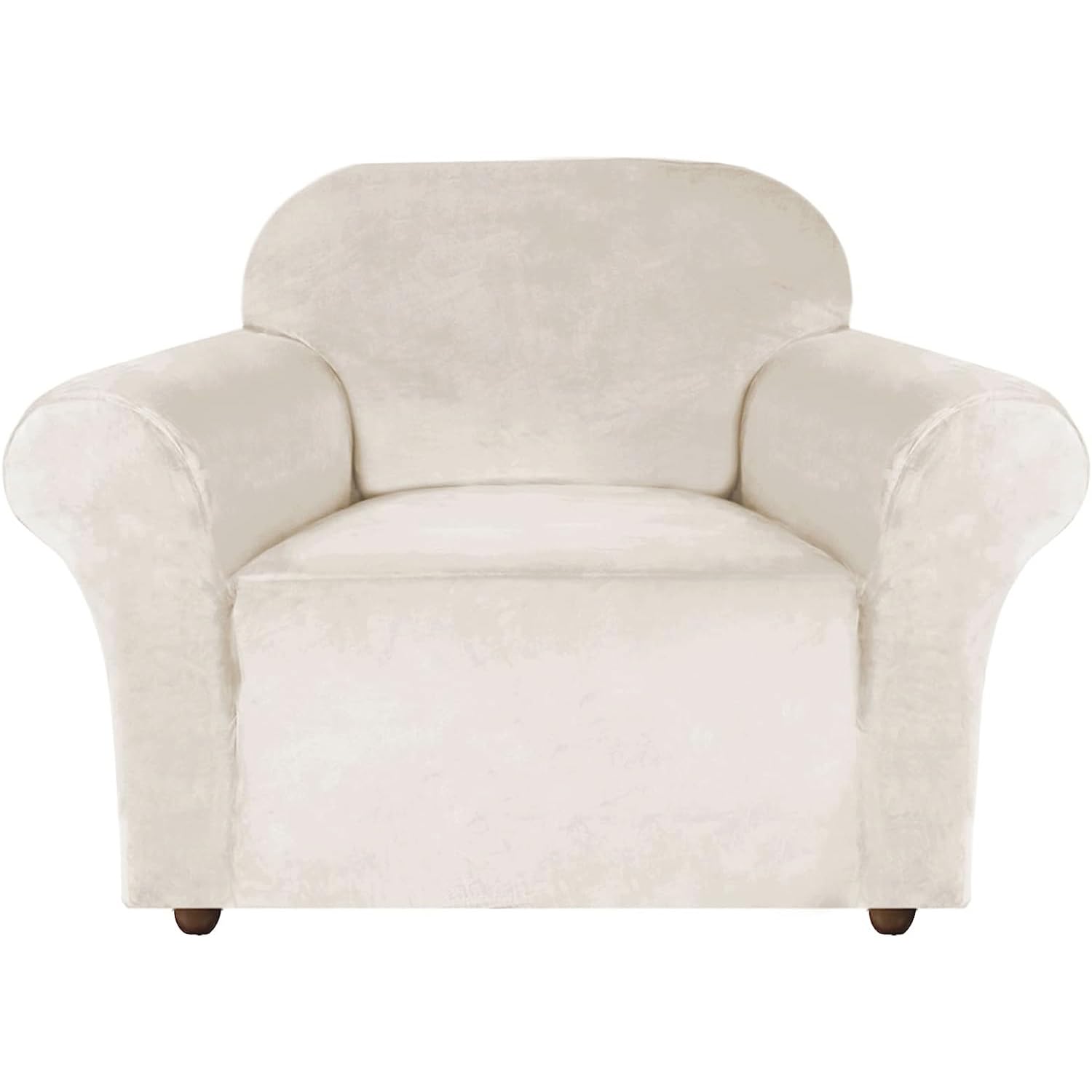 Photo 1 of Turquoize Velvet Chair Covers for Living Room Stretch Slip Covers for Armchairs Arm Chair Covers with Arms Chair Slipcovers with Elastic Bottom Crafted from Soft Velvet Fabric (Chair, Ivory)