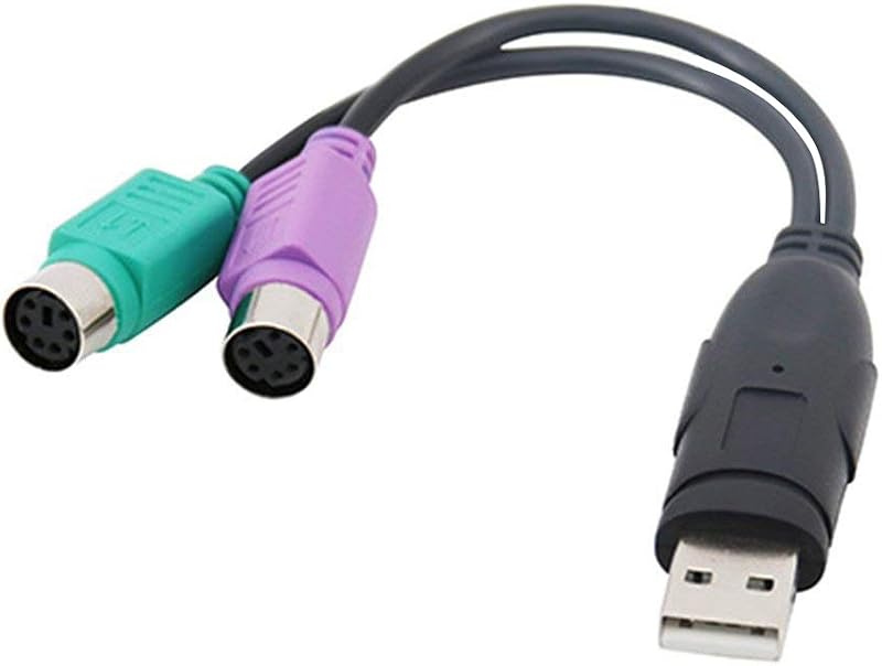 TanQY PS2 to USB Adapter for Keyboard & Mouse KVM Switch Built-in IC Purple
