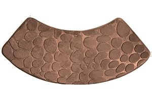 Curved Shower Mat for Bath and Tub, Non Slip Bathroom Floor Mat with Absorbent Soft Polyester Design, Washable Corner Shower 