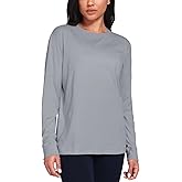 HeyNuts Pima Cotton Workout Long Sleeve Shirts for Women Crew Neck Athletic Basic Shirts Casual Tops