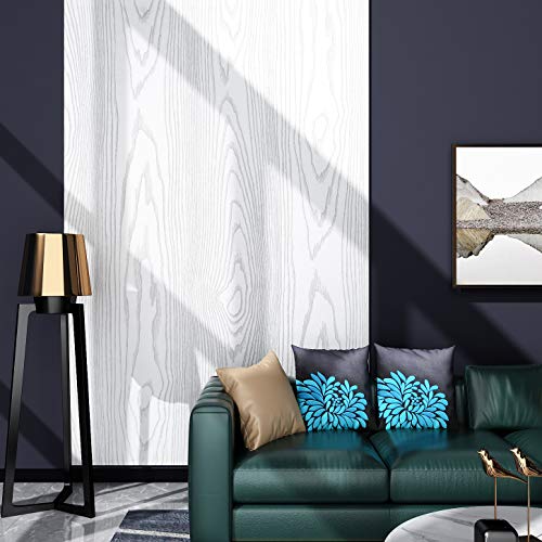 Livelynine White Peel and Stick Wallpaper Wood Contact Paper for