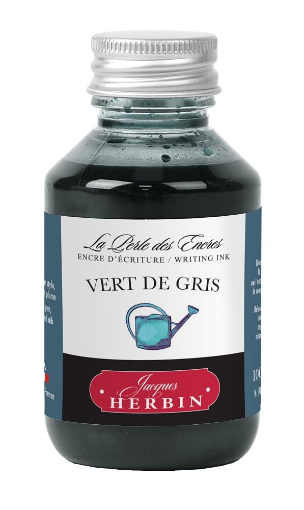 Jacques Herbin 17007T - Writing ink bottle 100ml - Fountain pens, roller pens - Grey green - Painting - Drawing - Calligraphy - Creative - Arts & Crafts