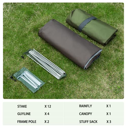 Bessport 1-2 Person Camping Tent Ultralight Waterproof Lightweight Easy Set Up 3 Seasons Ventilated Suitable for Hiking and Outdoor Mountaineering