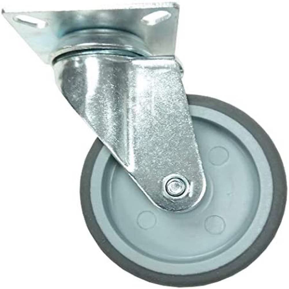 Merriway BH07009 (4 Pcs) Set of 4 Swivel Castor Wheels TPR Heavy Duty, 2 x Without Brake, Max 480kg 125mm (5 inch) - Pack of 4 Pieces