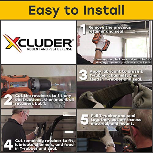 Xcluder 162974 X2 Rodent Proof Garage Door Seal Kit; 12 Ft. x 1.75In