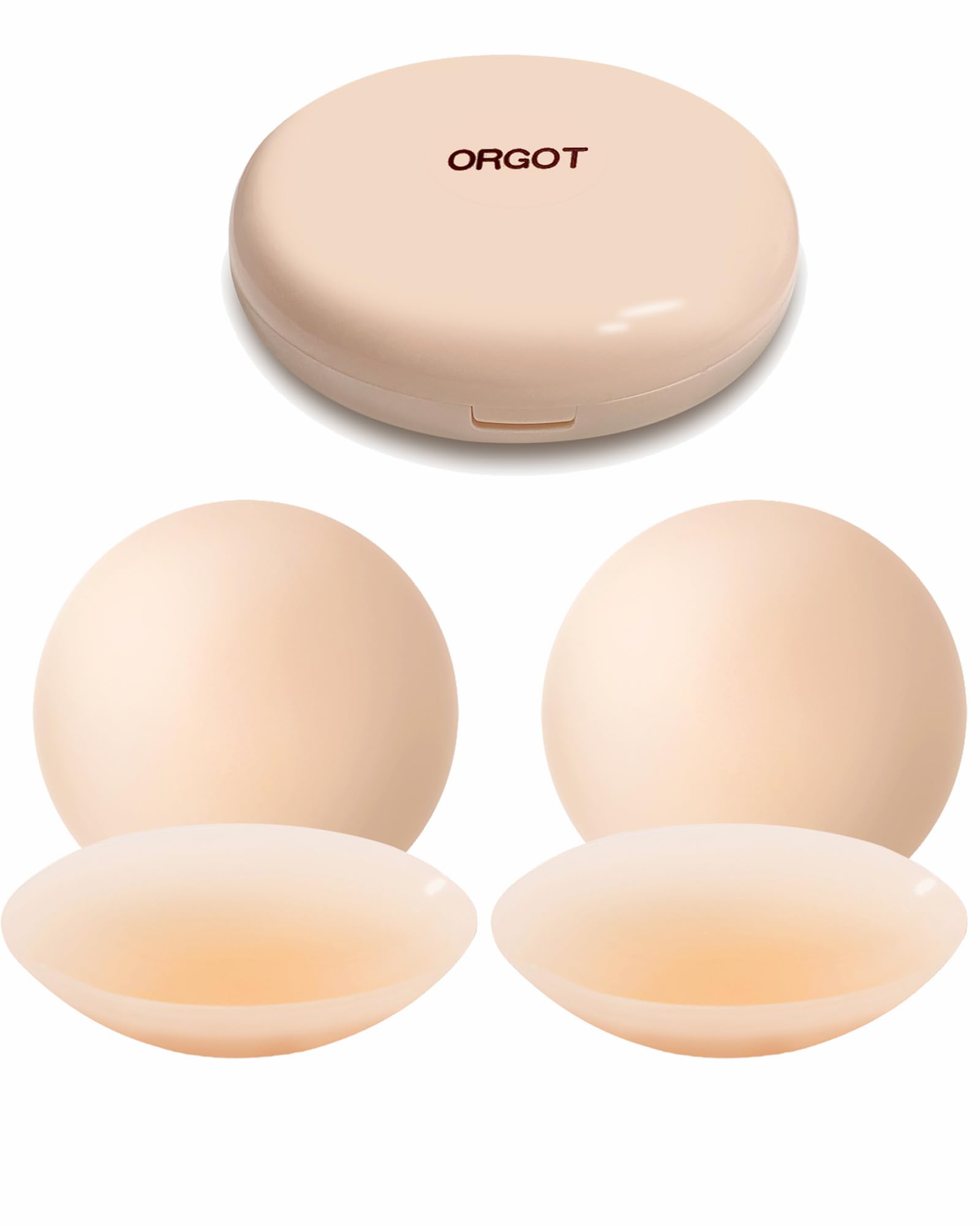 Photo 1 of Nipple Covers for Women 2 Pairs, Pasty Nipple Covers, Hypoallergenic Sticky Adhesive Silicone Pasties Reusable with Case (Skintone)