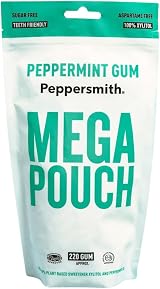 Peppersmith Peppermint Chewing Gum Sugar Free 220 Pieces Xylitol Vegan