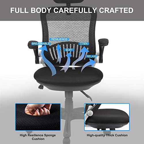 Ergonomic Office Chair Ergousit Mesh Desk Chair with Adjustable Backrest and Flip up Armrest