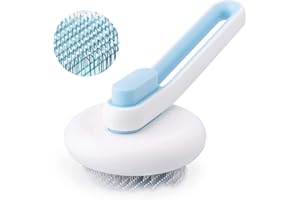 Marchul Cat Brush for Shedding and Grooming, Cat Brush with Release Button, Self Cleaning Brush for Short or Long Haired Cats/Dogs, Cat Hair Brush for Removes Loose Undercoat, Tangled Hair, Shed Fur