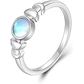 925 Sterling Silver Moon Phase Ring Moonstone Ring