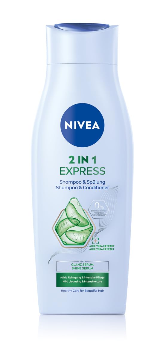 NIVEA 2-in-1 Care Express pH-Balance Shampoo + Conditioner (400 ml), Hair Shampoo & Conditioner with Aloe Vera, 2-in-1 Hair Care for Naturally Beautiful Hair