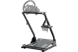 Anman Entry level Racing Wheel Stand Fit for Logitech/Thrustmaster/PXN/Fanatec G25 G27,G29 G923 T128x T248 T80 T300 T500RS,Fully Foldable Steering Wheel Cockpit,Not Included Wheel Shifter Pedals