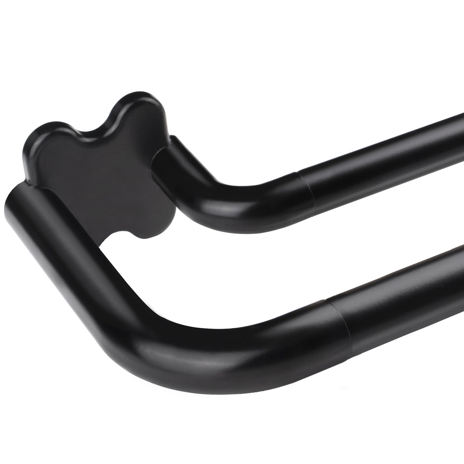 Photo 1 of Black Double Curtain Rods, USFOOK Blackout Wrap Around Curtain Rods for Windows 48 to 84 Inch, 6/8 Inch Room Darkening Curtain Rod 32 to 86 Inch, Christmas Poles for Home Decor