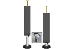 RUIRU BRO 2Pcs Adjustable Bed Frame Center Support Leg, Steel Bed Frame Center Slat Support Legs Replacement, Sofa Furniture Cabinet Feet,Bed Rail Support for Wooden Bed (Height: 7.8 to 10.6 inch)