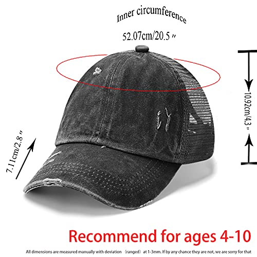 Muryobao 2-Pack Women's Criss Cross Ponytail Baseball Caps – Mesh Quick-Drying Sports Hat (Black & Navy)
