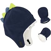 Baby Boy Sherpa Hats and Mittens Set Toddler Gloves Warm Fleece Winter Hat Baby Girl