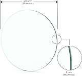 Home Supplies 600mm Tempered Glass Round Table Top Clear 60 cm Edge Polished view 2