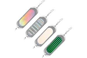 MiOYOOW 4PCS Fishing Flasher, 4.5in Reflective Bait Flashers, Sling Blade Dodger Lures for Trout, Salmon, Pike, Walleye, Bass