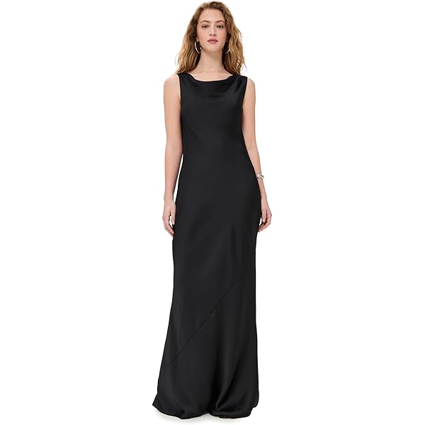 Amazon.com: Norma Kamali Women's Halter Drape Bias Gown, Silver, M :  Clothing, Shoes & Jewelry