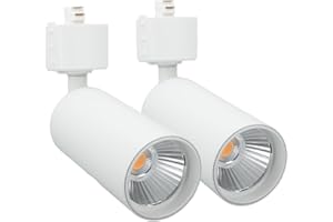 VAYANNKSUN H Type Track Lighting Heads 7W Dimmable LED Track Light Head Replacement Fixtures 3000K Warm White Ceiling Spotlight for Accent Task Art, Flicker Free CRI90+ 24° 800LM (2 Pack, White)