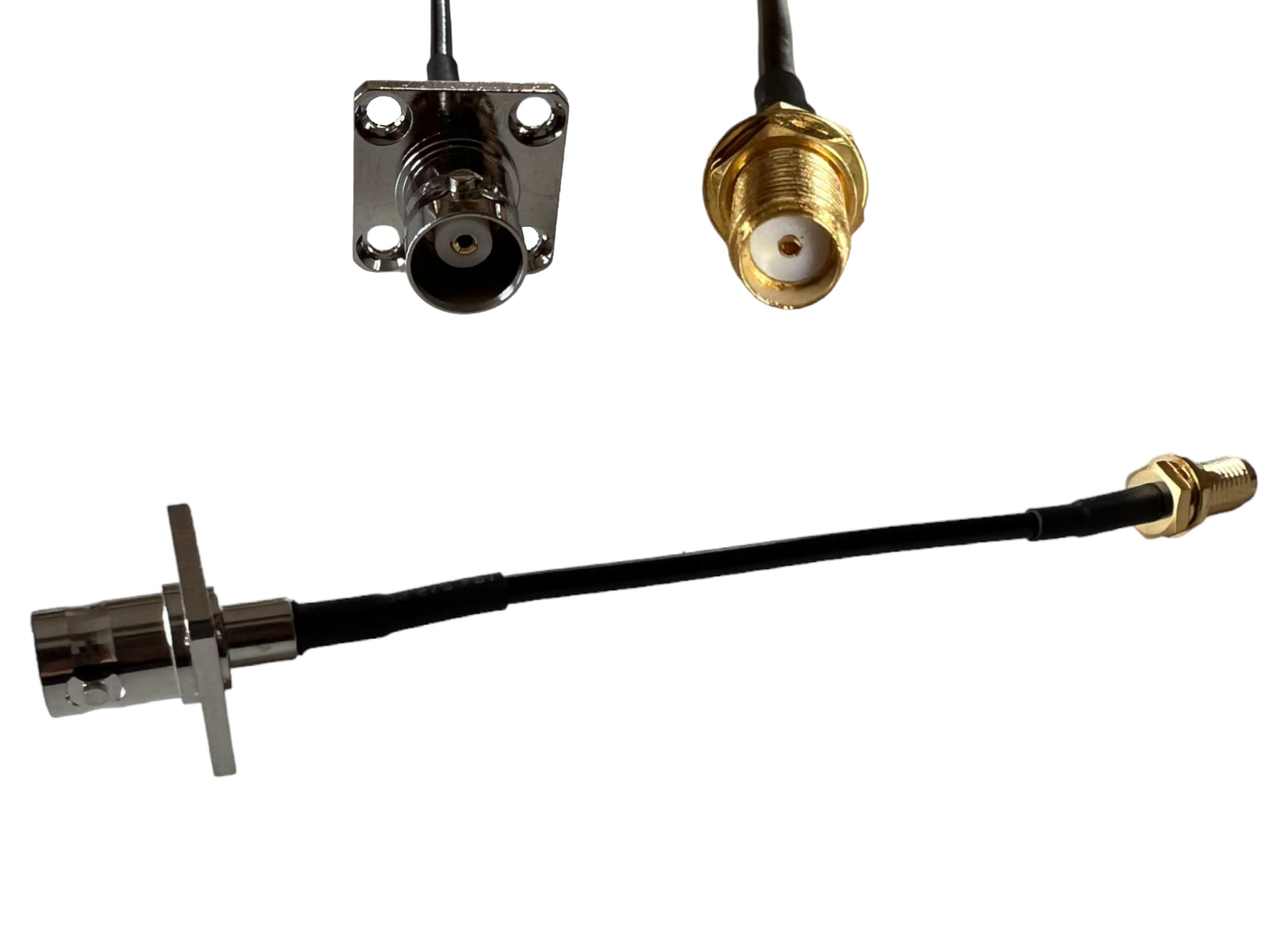 UniteCom 10cm Low Loss SMA Female to BNC Female Pigtails Adapter Cables 4G 5G WiFi GPS Antenna Aerial Converter Coax RF Patch Lead 4 inch