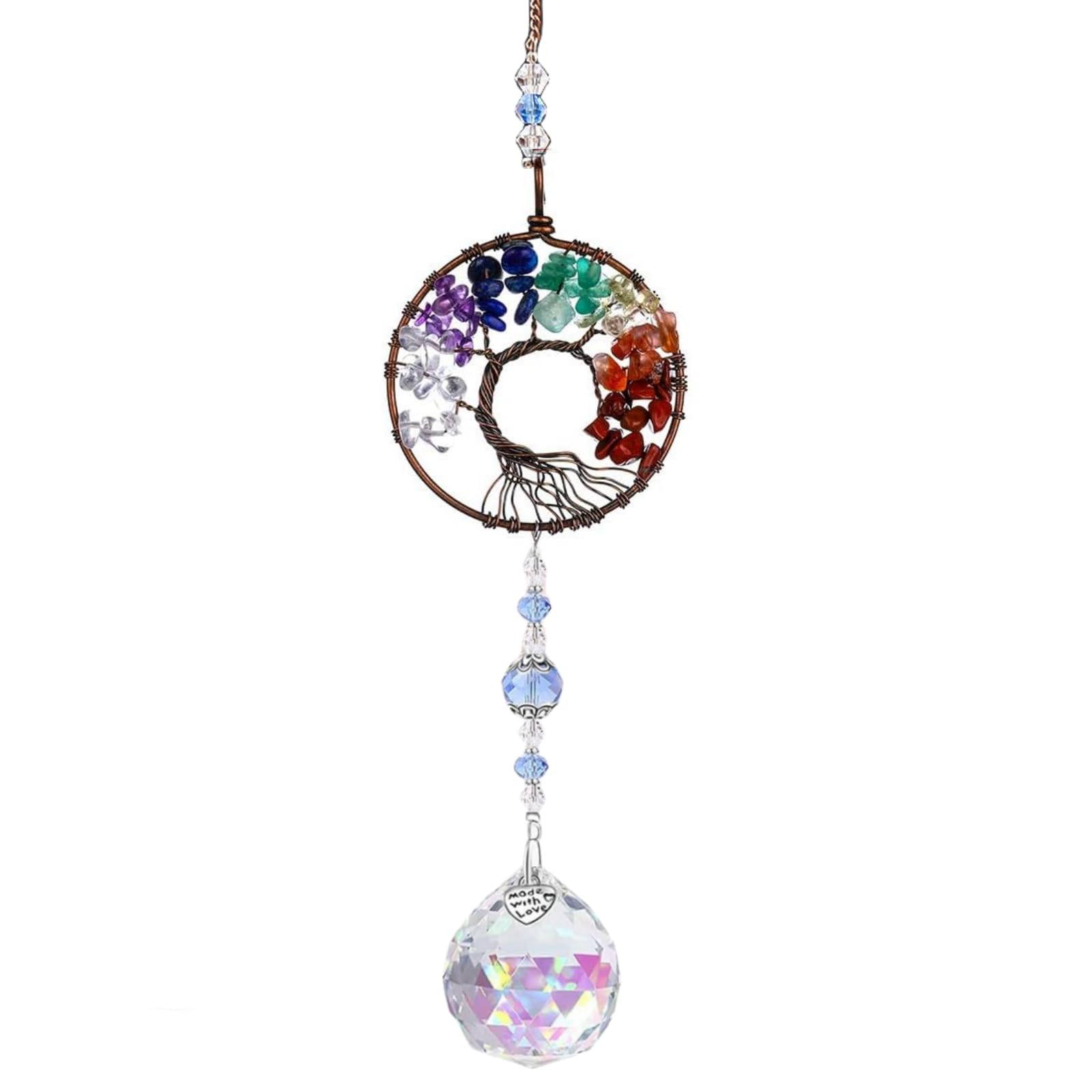 WULILONG Window Sun Catcher Garden Sun Catchers Crystal Gifts Tree of Life Healing Crystal Rainbow Maker Accessories for Women