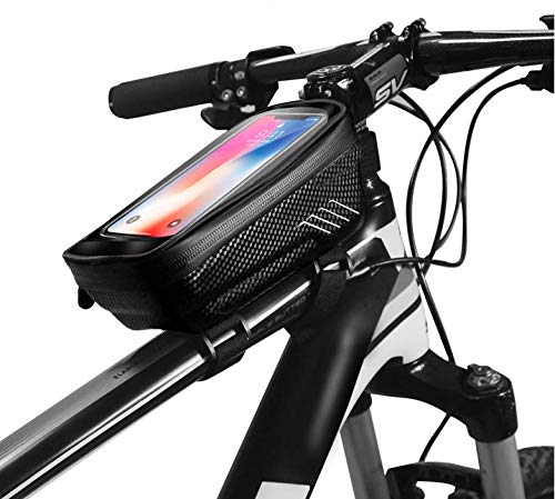 Jlyifan Cycling Bike Phone Mount Front Frame Bag Bicycle Touch Screen Handlebar Case for Samsung Galaxy S25+, S24 FE S22+, S23 FE S20 A16 A15 A35 A16 A36 A56 Google Pixel 9a 8a 7 (Black)