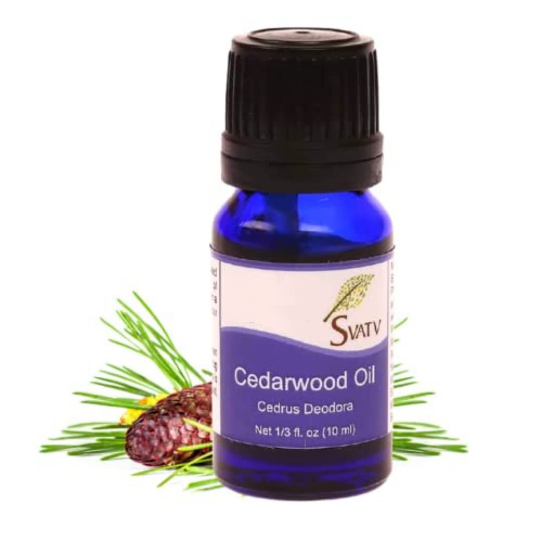 SVATV Cedarwood Essential Oil Therapeutic Grade Aromatherapy Oils Fragrance Oil for Diffuser Yoga Massage & DIY Personal Care 10 ml