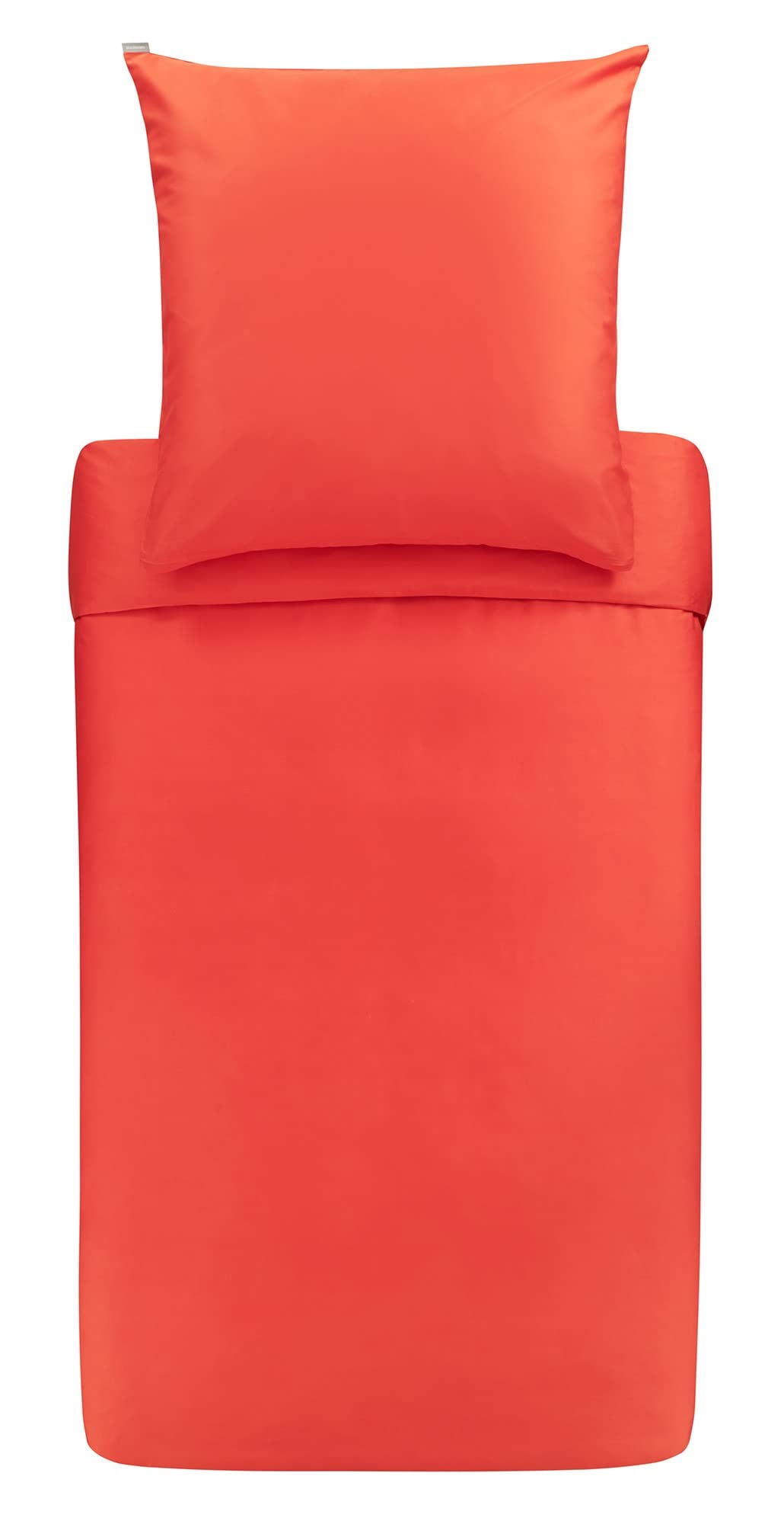 Bassetti 1191 plain bed linen made from 100% cotton in the colour tangerine with zip, dimensions: 155 cm x 220 cm, 9324565 — image 1