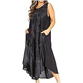 Sakkas Starlight Fourth Women's Tie Dye Caftan Tank Dress/Cover Up Beach Kaftan