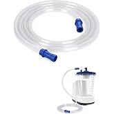 Replacement Suction Tubing Compatible with PureWick PW100 Collection System, Clear Flexible Connection Tube with Blue End Connectors, Tubing Only