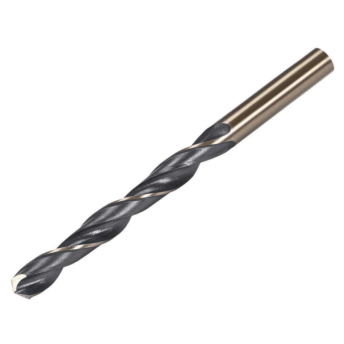 sourcing map Straight Shank Twist Drill Bits 9.5mm Gold Titanium & Black Nitride Coated High Speed Steel (HSS) 4341 with 9.5mm Shank for Stainless Steel Alloy Metal Plastic Wood