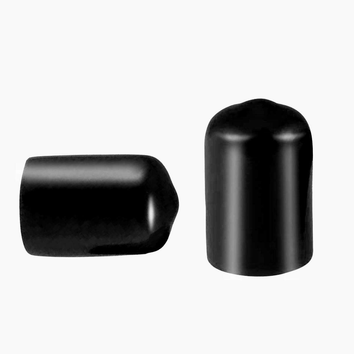100 Pcs Screw Thread Protectors, PVC Rubber Round Tube Bolt Cap Plastic End Cap Cover Thread Protectors Black, Inner Dia 11mm — image 1