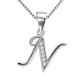 Aurora Tears Letter N Necklace Initial 925 Sterling