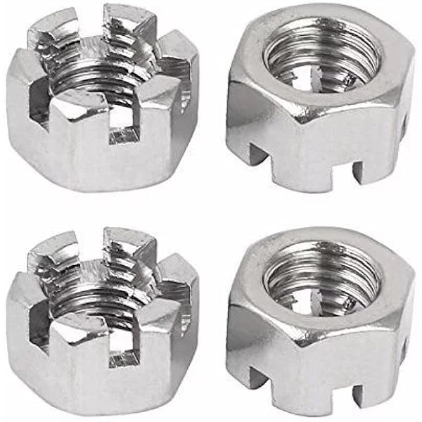 4pcs M10 X 1 25mm Moto Car Connecting Rod Wheel Alxe Hub Castle Nut Stainless Steel Abbott Amazon Com Industrial Scientific
