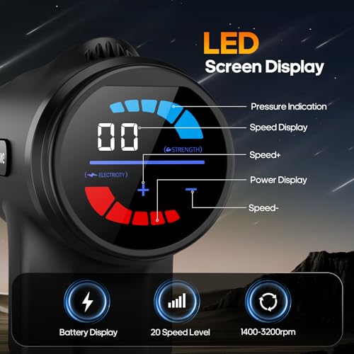AERLANG Massage Gun with Heat Deep Tissue Back Massager Neck Massager for Pain Relief,Muscle Percussion Massage Gun, Birthday Gifts for Men Women Dad him Handheld Message Gun with 7Heads&Silent | Back Massager for Athletes for Pain Relief Percussion Handheld Massage Gun Birthday Gifts for Him 7Heads&Silent Carrying case