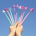 Funny live 6 Pcs/Set Mushroom Rollerball Pens, Bendable Gel Rollerball Pens Free to Bend, Soft Leaves Touch Comfortably, 0.5mm Black Ink, Office Home Bedroom Decoration