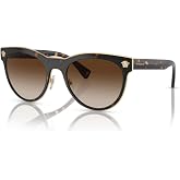 Versace VE2198 MEDUSA CHARM Round Sunglasses for Women | In Black &amp; Havana. Polarized options available. Bonus kit: cleaning spray, cloth, screwdriver &amp; mirror. Metal frame.