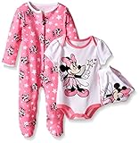 Disney Baby Minnie Mouse 3 Pc Set with Bib, Multi/Pink, 0/3 Months
