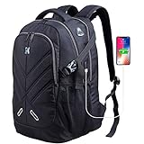 Backpack for Men and Women Fit 17 Inches All 15.6 Inches Laptops Waterproof Shockproof OUTJOY School bag Travel Bag Book bag Business Work Daypack Black